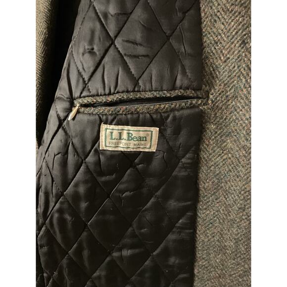 LL Bean Women's Vintage Herringbone Wool Thinsulate Quilted Lining Blazer Sz 16R - Picture 6 of 7